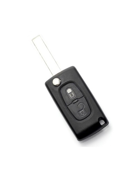 Key knife type case with 2 buttons, blade VA2-SH2 with battery holder for Citroen/Peugeot 307