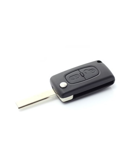 Key knife type case with 2 buttons, blade VA2-SH2 with battery holder for Citroen/Peugeot 307