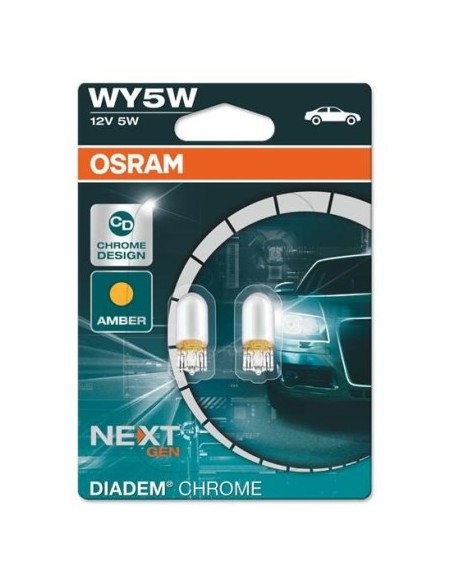 Set of 2 Osram Premium WY5W 12V Yellow (Chrome) Next Gen Car Bulbs 2-pcs