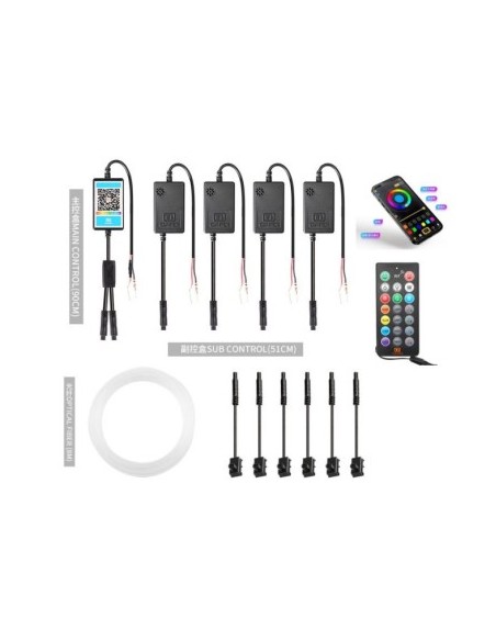 Wireless Ambient Light Kit 8 meters with 6 RGB LED sources with phone application AMB-01