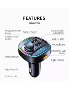 FM Modulator 12-24V Bluetooth 5.0 autós töltő funkcióval... 2