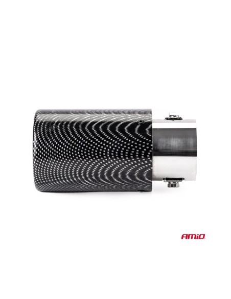 Stainless steel exhaust tip ornament with carbon look 35-50 mm, length 145 mm