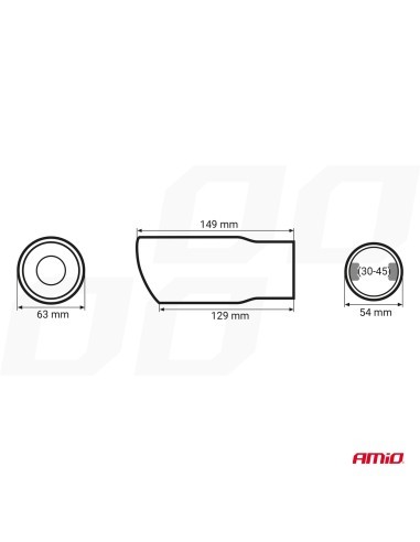 Stainless steel exhaust tip ornament 30-45mm,...