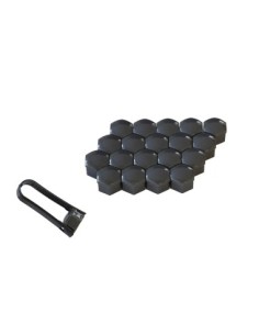 Set of 20 Gray 19 mm Bolt Caps with Pliers Mega Drive