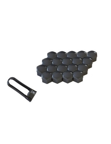 Set of 20 Gray 19 mm Bolt Caps with Pliers Mega...