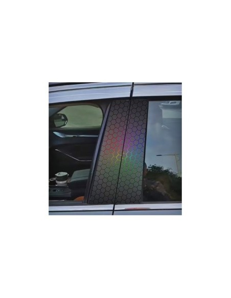Car Pillar Sticker Set 50x25cm, Hexagon Color, Xenon Bright