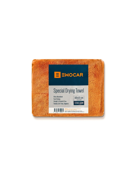 Ewocar Ultra Absorbent Car Towel Twisted Loop, 1200GSM orange 40x60 cm