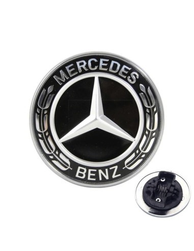 Hood emblem for Mercedes Benz 57MM Black