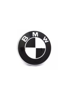 Compatible BMW Emblem for Hood or Trunk 82 mm, Black, White