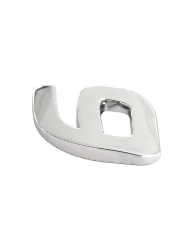 3D Car Ornament Number 6 26 MM Chrome