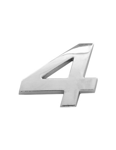 3D Car Ornament Number 4 26 MM Chrome