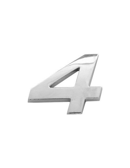 3D Car Ornament Number 4 26 MM Chrome