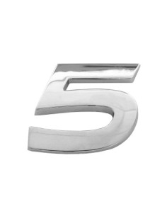 Car Ornament 3D Number 5 26 MM Chrome