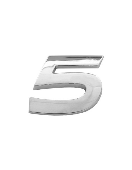 Car Ornament 3D Number 5 26 MM Chrome