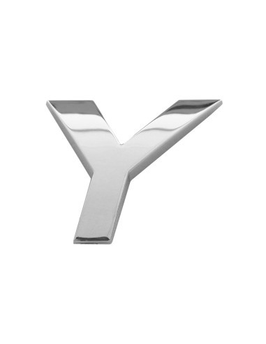 3D Car Ornament Letter Y 26 MM Chrome