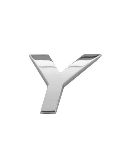 3D Car Ornament Letter Y 26 MM Chrome