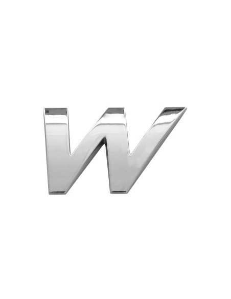 3D Car Ornament Letter W 26 MM Chrome