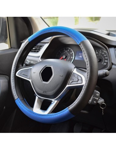 Black and Blue Steering Wheel Cover 37-39cm,...