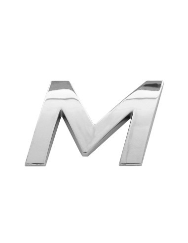3D Car Ornament Letter M 26 MM Chrome