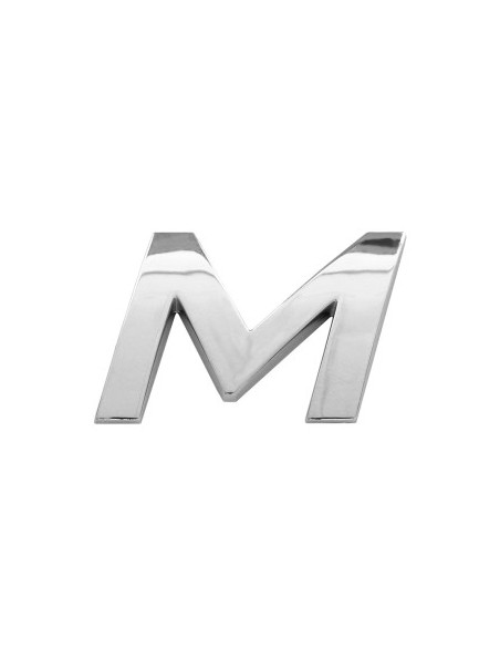 3D Car Ornament Letter M 26 MM Chrome