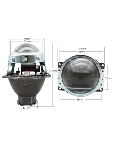 Bixenon Q5 3" Lenses with H7 Bulb and Included...