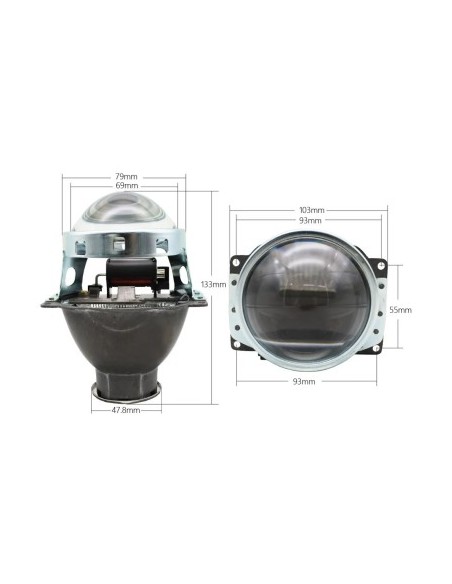 Bixenon Q5 3" Lenses with H7 Bulb and Included Accessories