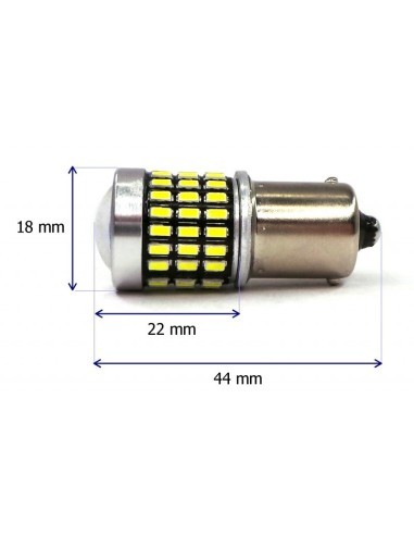 Red Auto LED BA15S P21W with 54 SMD 3014 9-50V...