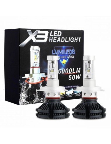 Set of 2 H7 Canbus LED Lights, 50W, 12,000 Lm,...