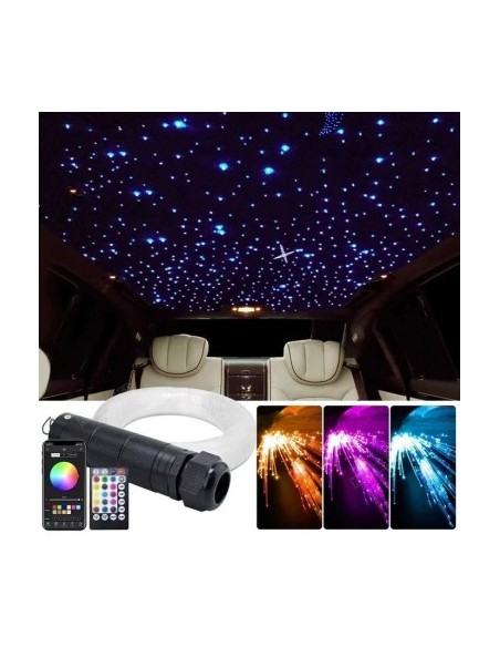 RGBW Starry Ceiling Fiber Optic Kit auto 550 Fire 2M 0.75mm with application 550-0.75MM-2M