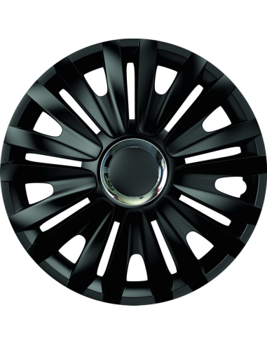 Set capace roti 15` negre cu inel cromat royal...