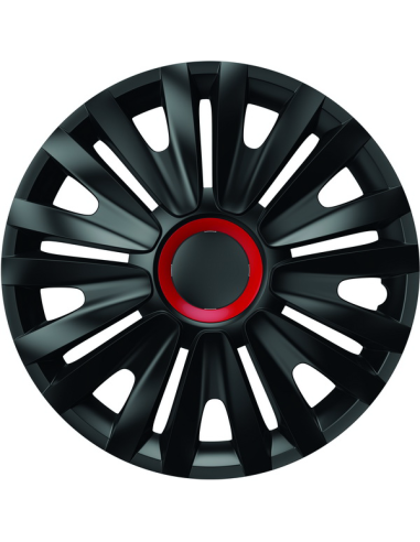Set capace roti 14'' ,negre cu inel rosu royal,...