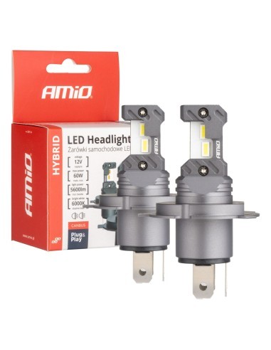 Set of 2 car LED lights H4, H19 Canbus, 60W,...