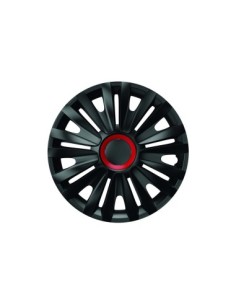 Set of 15` black wheel caps with royal red ring 4pcs