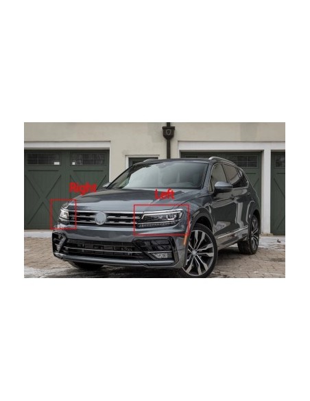 Left chrome headlight trim set for Volkswagen Tiguan with Full LED headlight (2017 - 2020)