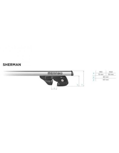 Bare roof rack crossbars Menabo Sherman Silver...