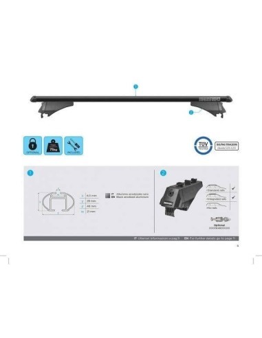 Menabo Tiger Black transverse roof rack...