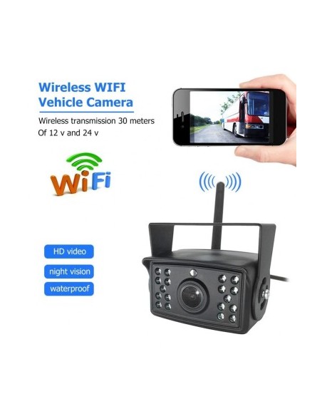 Car Camera WI-FI HD resolution for reverse/front with Nightvision 12-24V WIFI