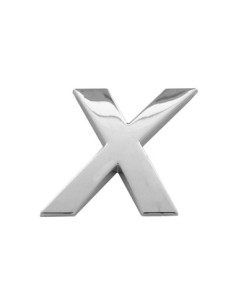 3D Car Ornament Letter X 26 MM Chrome
