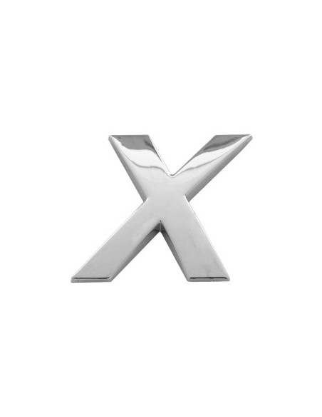 3D Car Ornament Letter X 26 MM Chrome