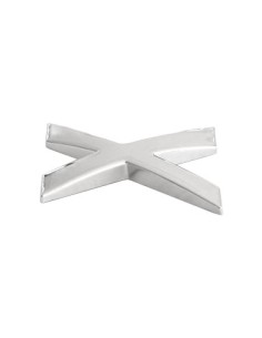 3D Car Ornament Letter X 26 MM Chrome 2