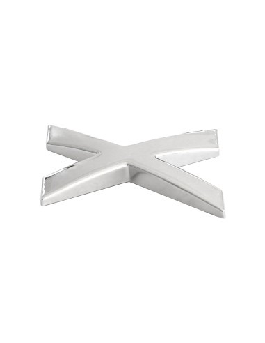 3D Car Ornament Letter X 26 MM Chrome