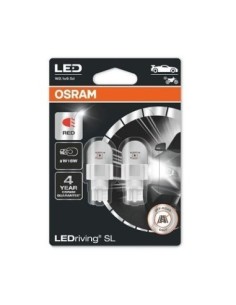 Set of 2 LED bulbs for exterior 12v (W16W) Red Ledriving...