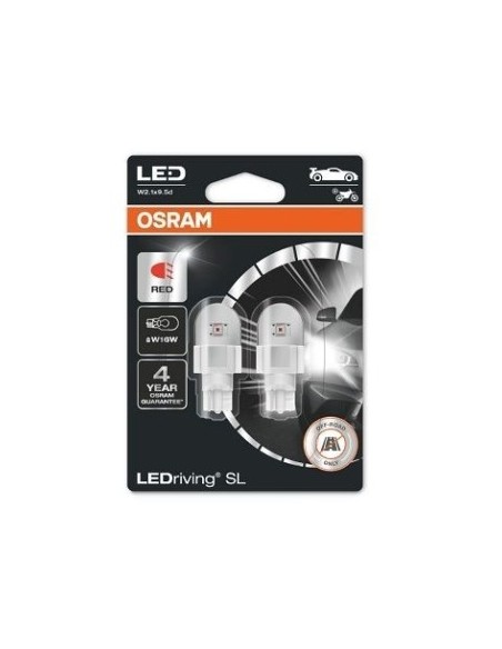 Set 2 LED izzók külső 12v (w16w) Piros Ledriving Premium Bli Osram