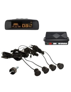 Set of 4 Parking Sensors with Digital LCD Display, Black