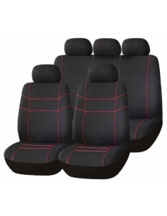 Set Huse Scaun Universale "VECTOR"  Negru/Rosu Bottari