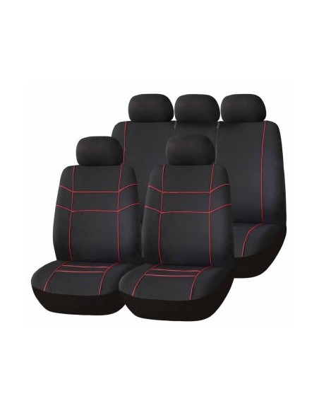 Set Huse Scaun Universale "VECTOR"  Negru/Rosu Bottari