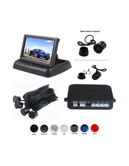 Parking sensors with video camera and 4.3" foldable LCD display T22