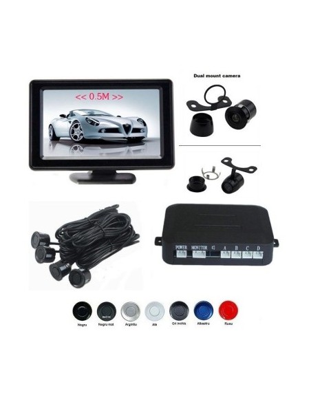 Parking sensors with video camera and 4.3" LCD display T24