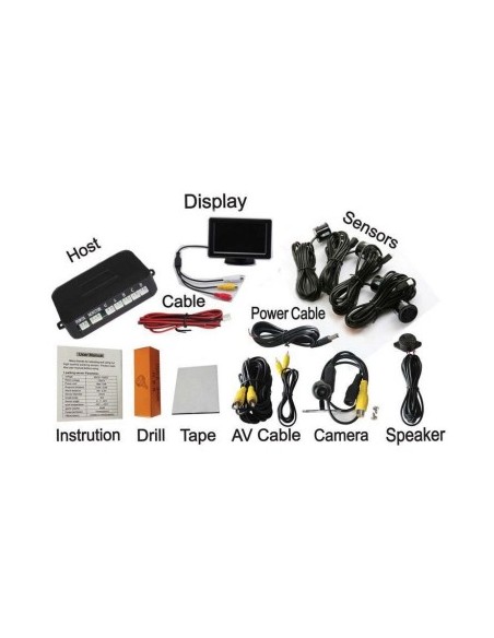 Parking sensors with video camera and 4.3" LCD display T24