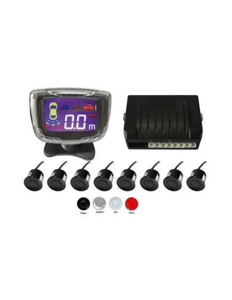 Front and rear parking sensors with 8 sensors and display